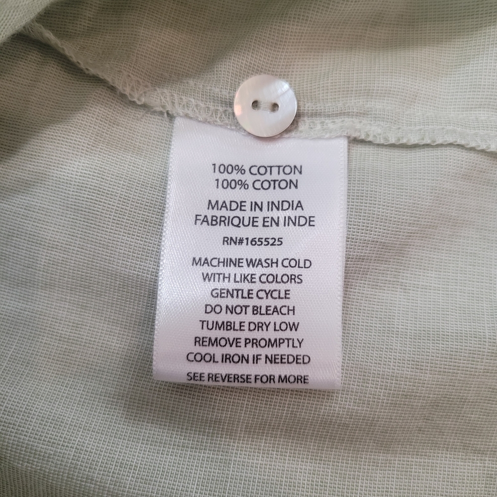 Lola River Anthropoloige Top Womens Medium Light Green Taylor Button Up Preppy - Picture 10 of 10
